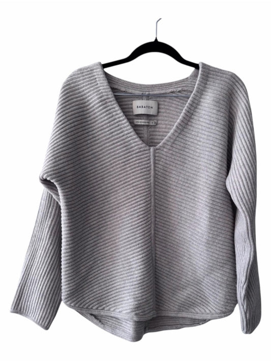 Babaton Merino Wool V-Neck Sweater Small | 100% Ultra Fine Merino Knit