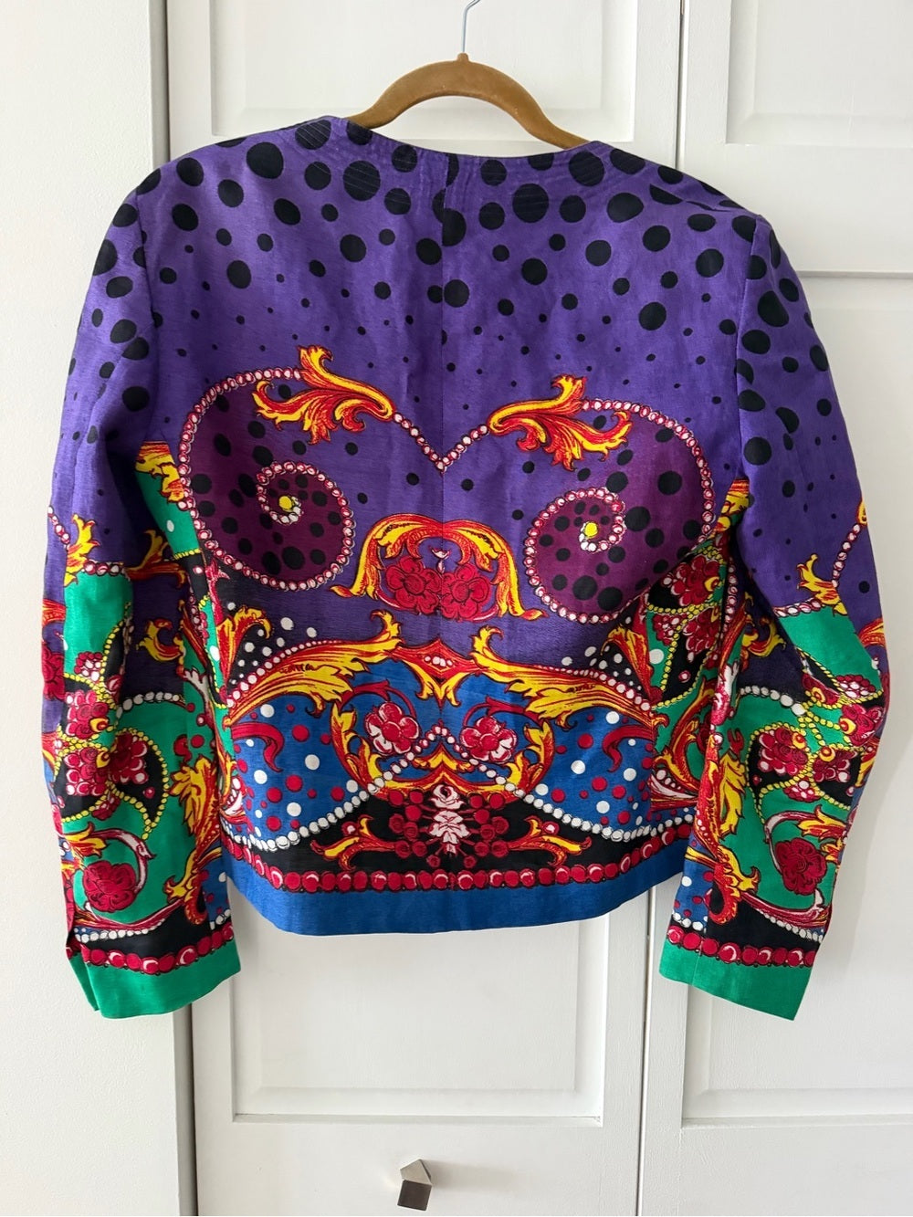 Authentic Vintage 80s Versace 100% Linen Graphic Print Jacket