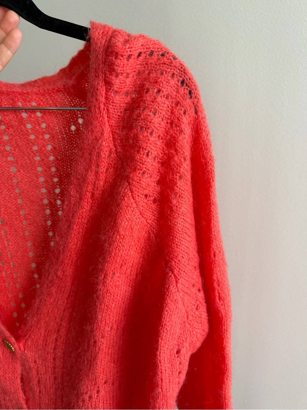 Opulence Paris Orange Mohair Blend Cardigan Oversized S M