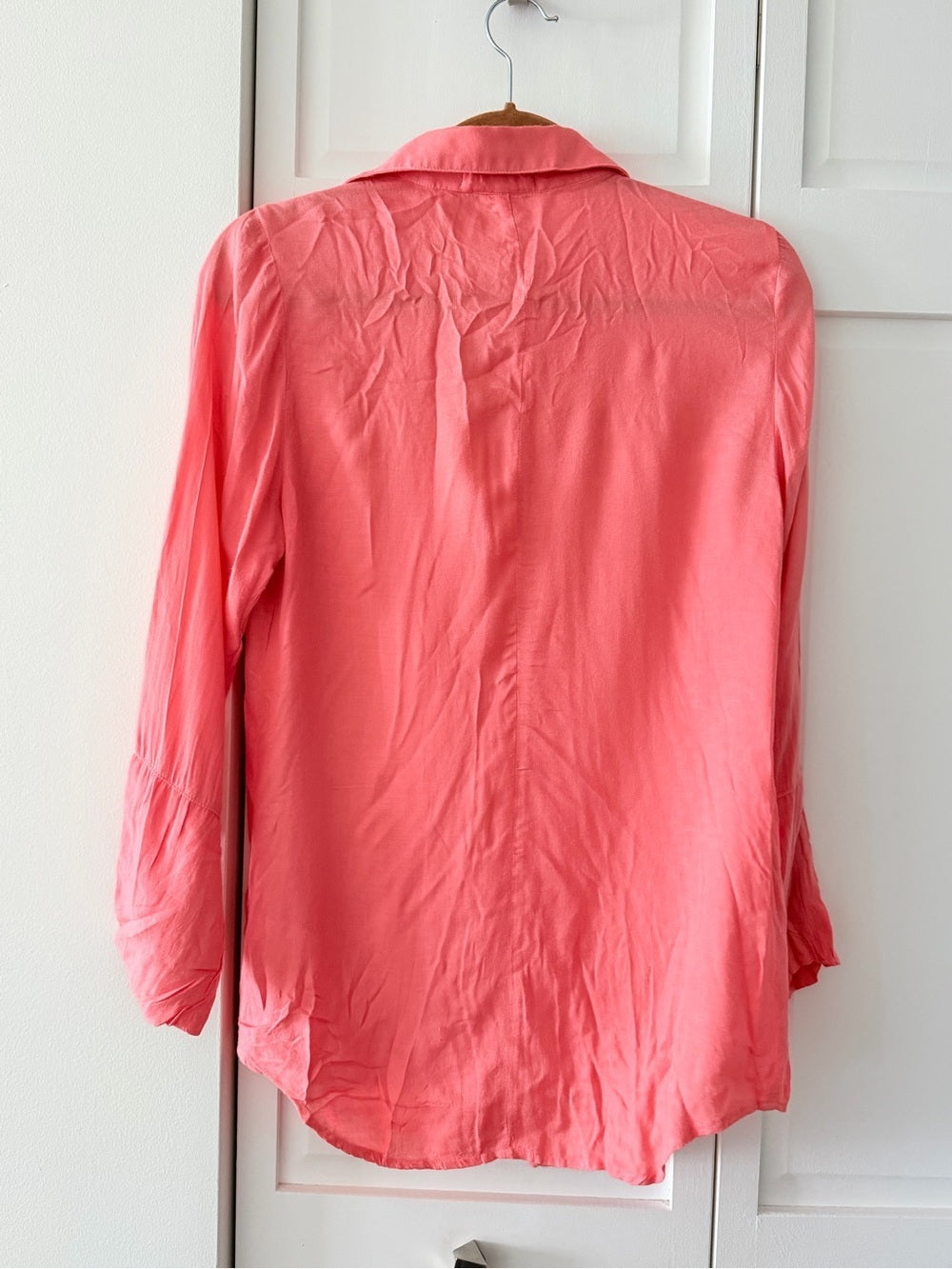 Bella Dahl Coral Pink Rayon Button Down Shirt S