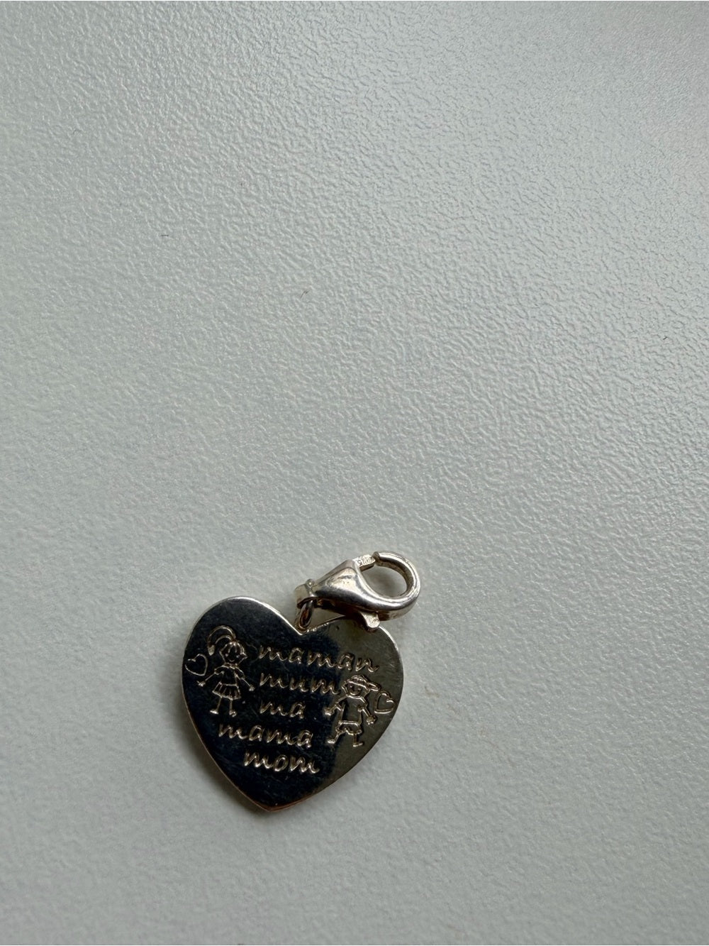 Thomas Sabo Authentic Sterling Silver Mom Maman Heart Charm