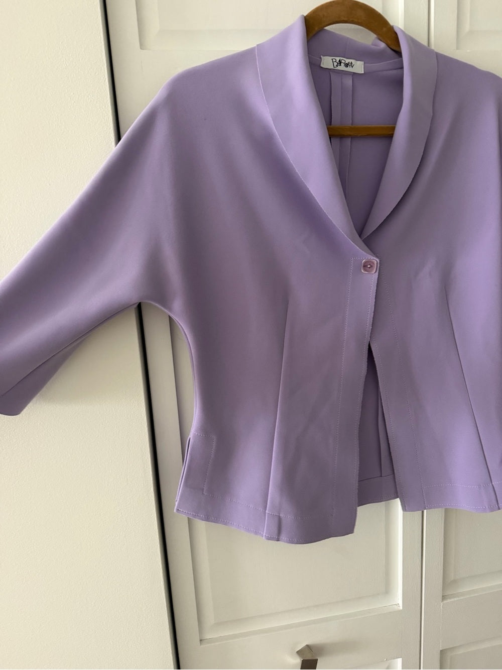 Vintage Barbeau Lilac Cropped Blazer Size M – Elegant Pastel Jacket