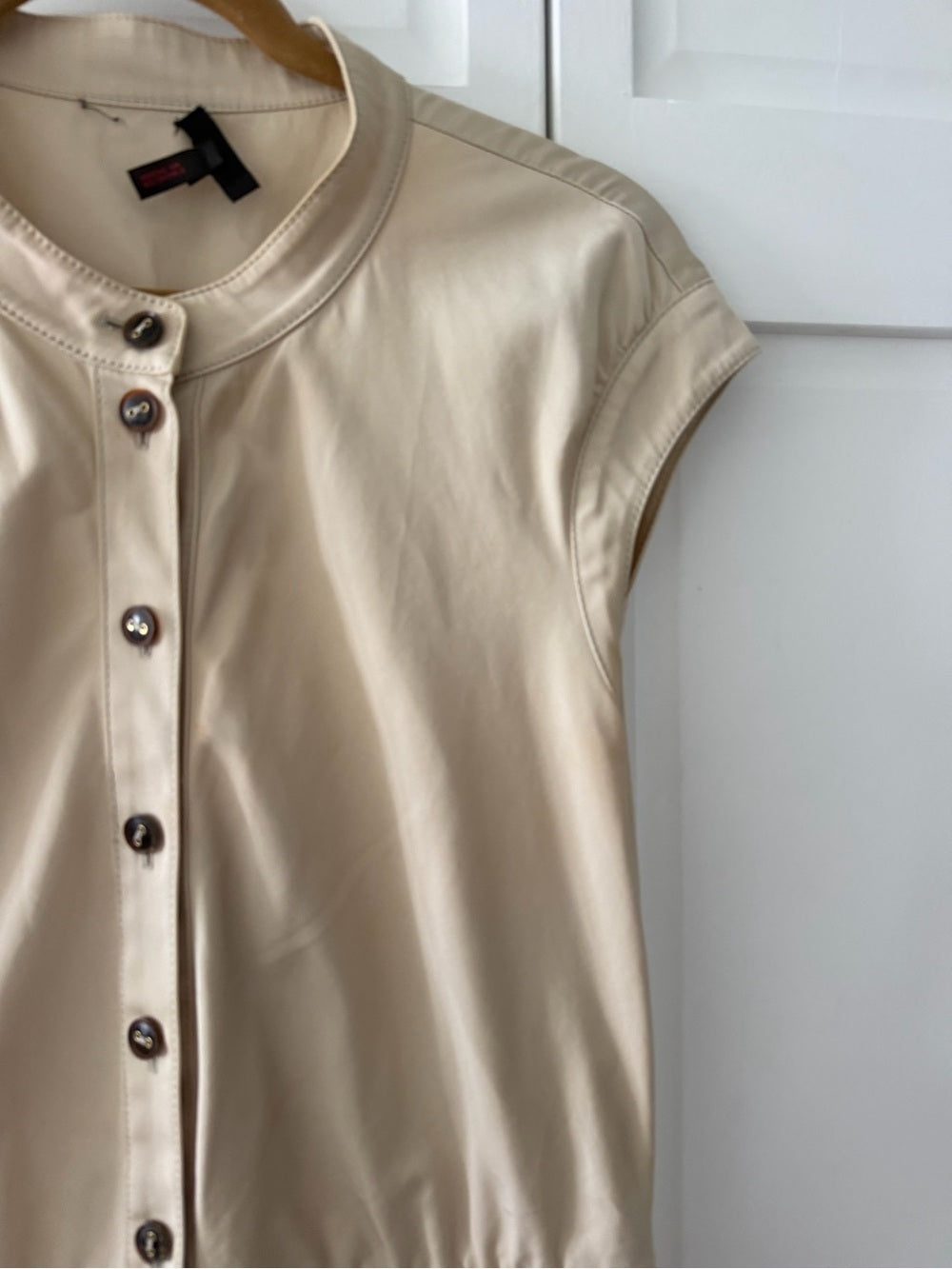 Escada Cream Button-Front Shirt Dress with Pockets - Size EU 38/ US 6
