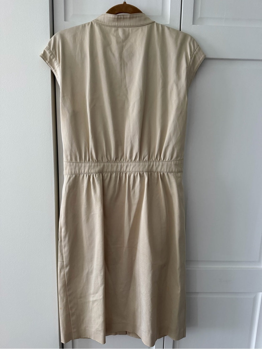 Escada Cream Button-Front Shirt Dress with Pockets - Size EU 38/ US 6