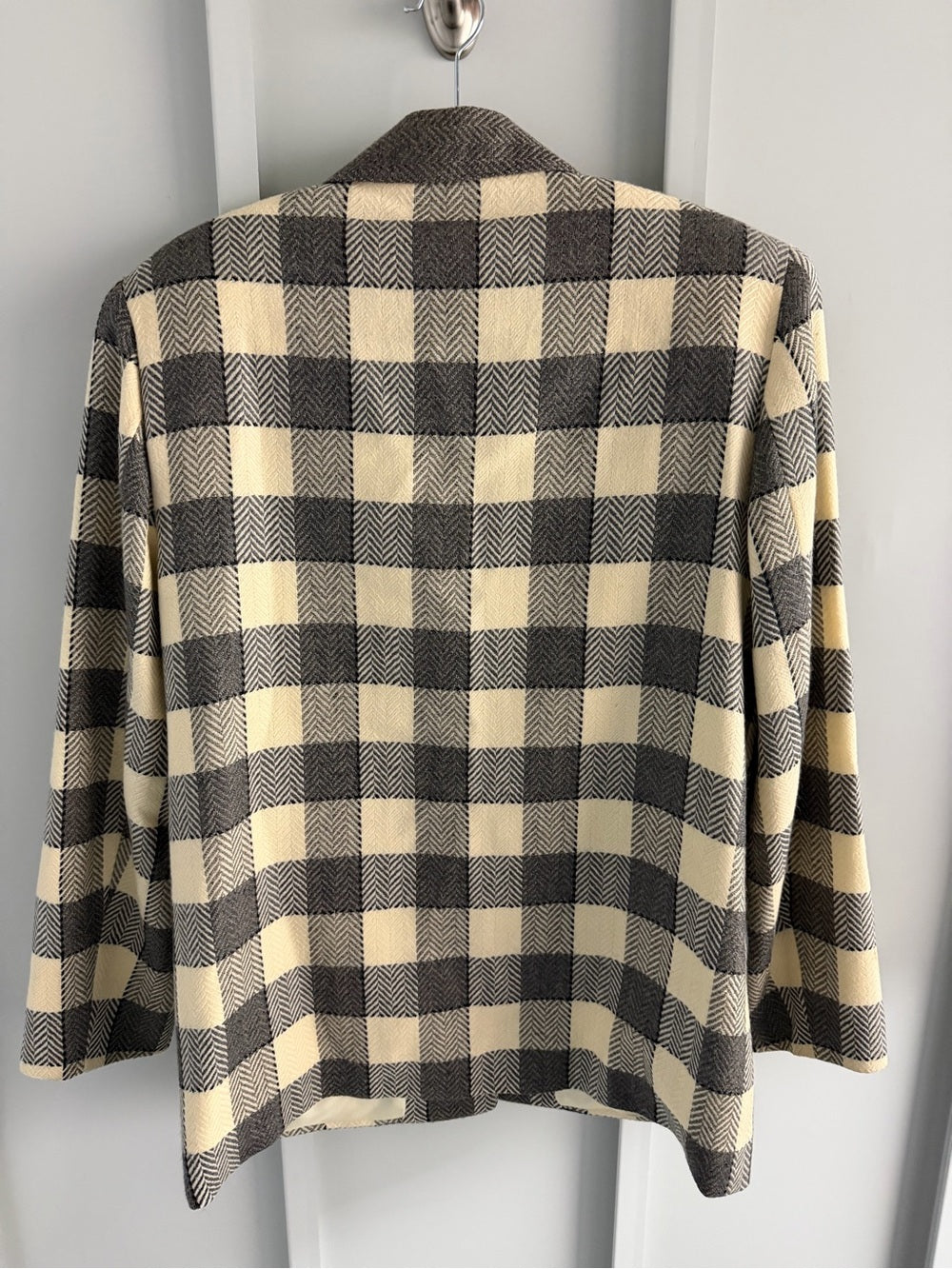 Vintage Allure Buffalo Check Herringbone Blazer - Size 6