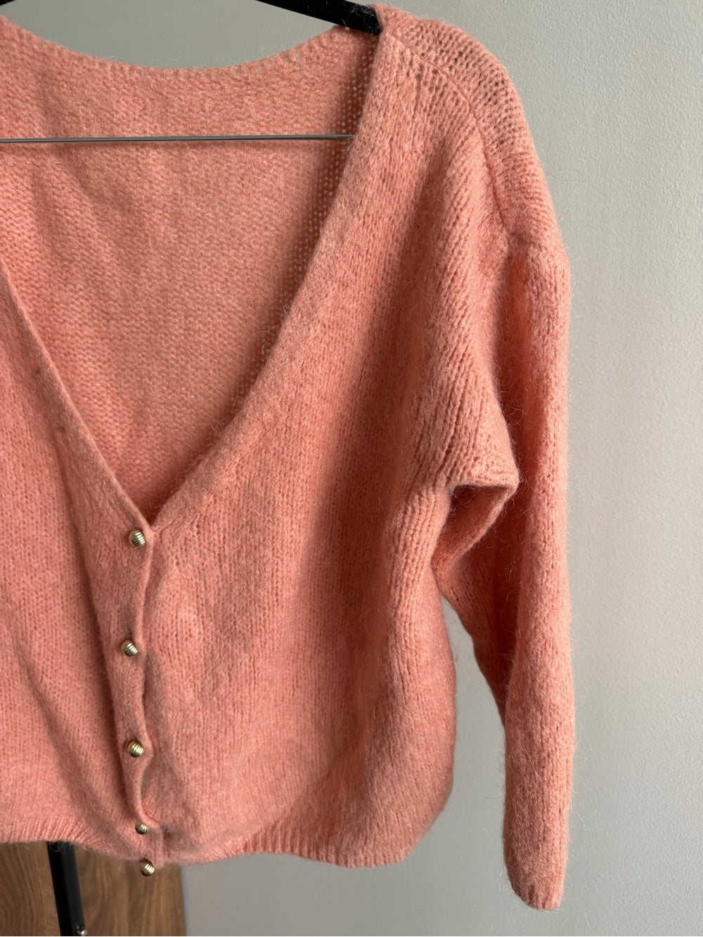 Opulence Paris Pink Mohair Blend Reversible open back  Cardigan size S/M