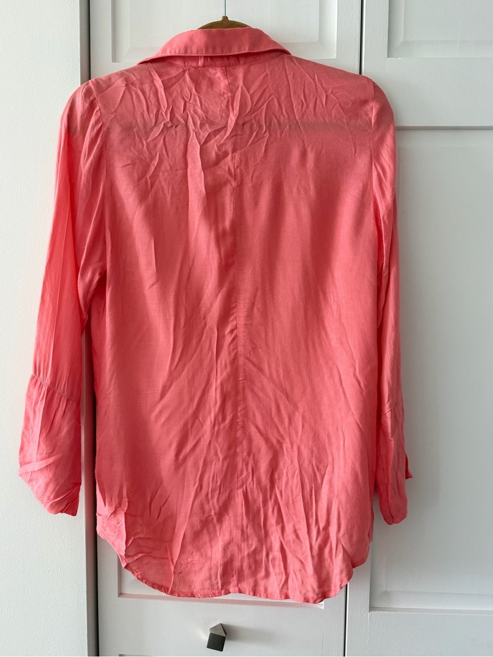 Bella Dahl Coral Pink Rayon Button Down Shirt S