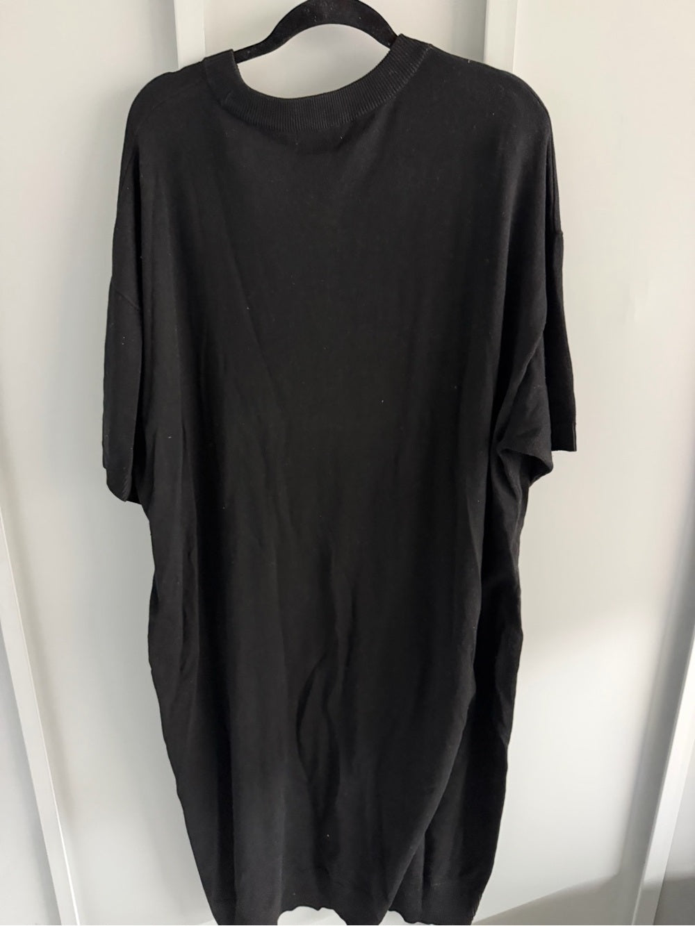 H&M Black Knit Short Sleeve Midi Dress Size XL