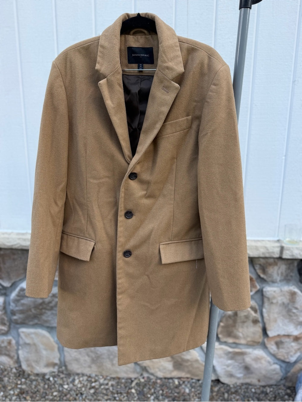 Banana Republic Camel Wool Blend Topcoat Overcoat - Size M