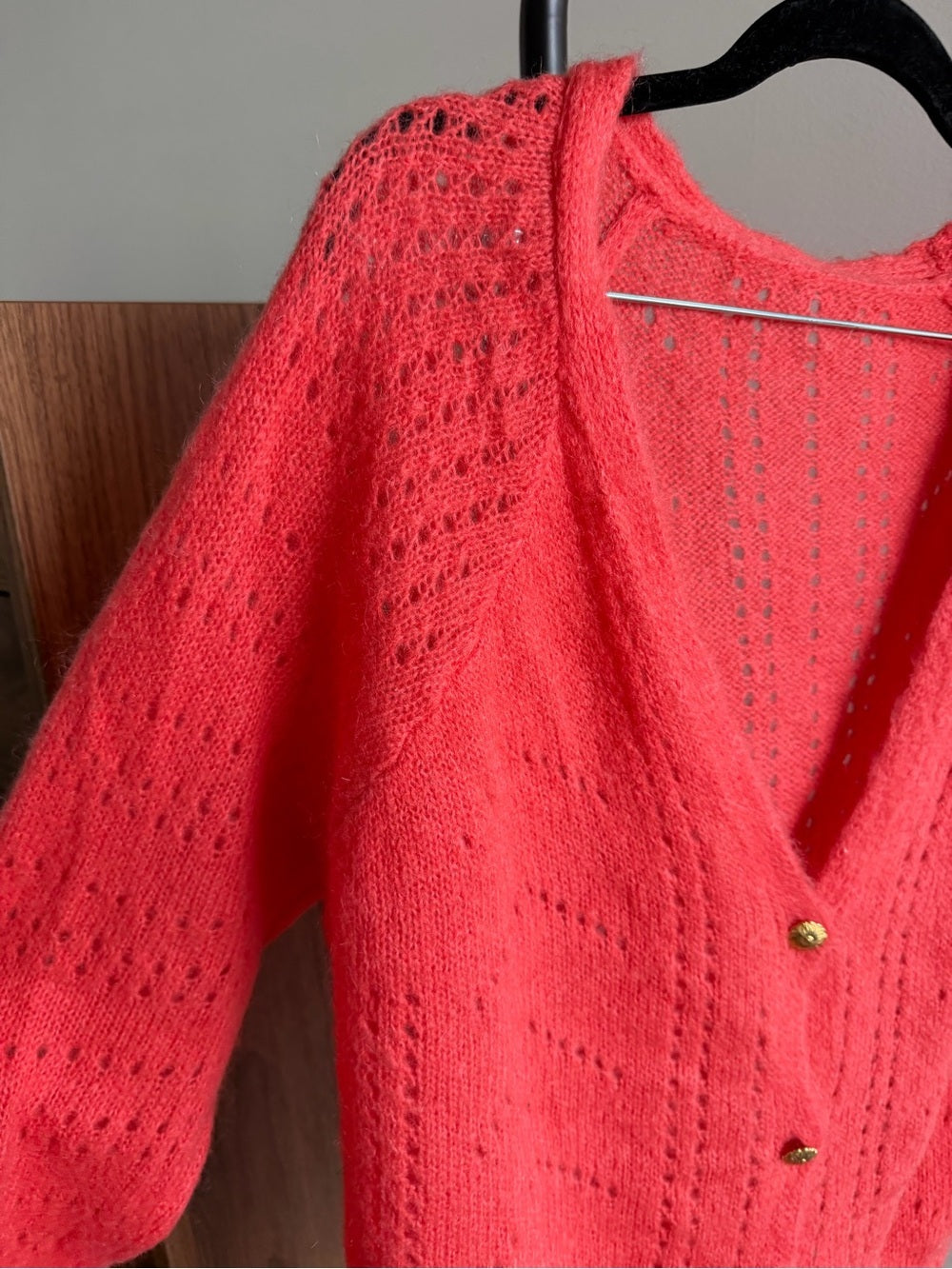 Opulence Paris Orange Mohair Blend Cardigan Oversized S M