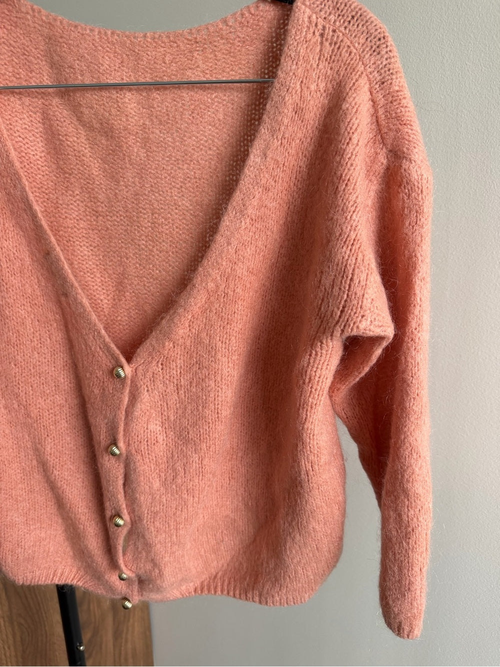 Opulence Paris Pink Mohair Blend Reversible open back  Cardigan size S/M