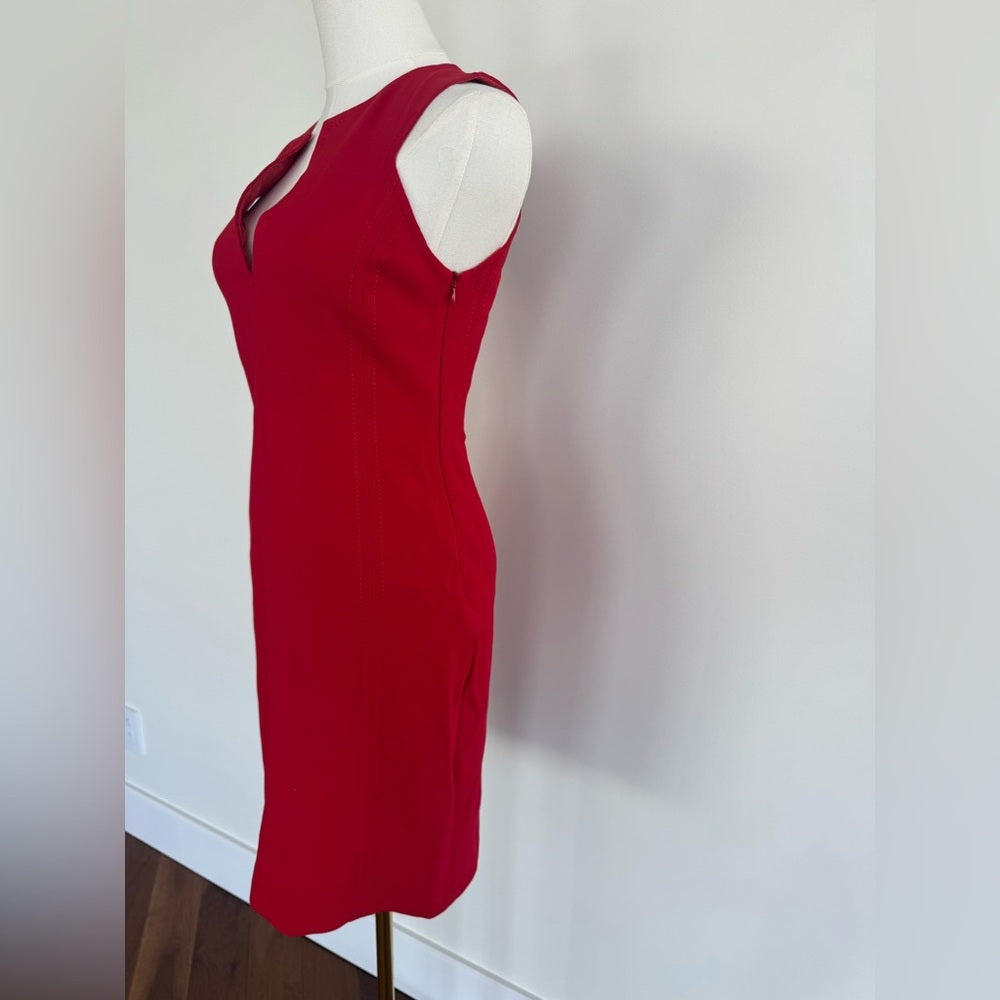 Vintage 90s Armani Jeans Red Shift Dress Size 4 Made in Italy