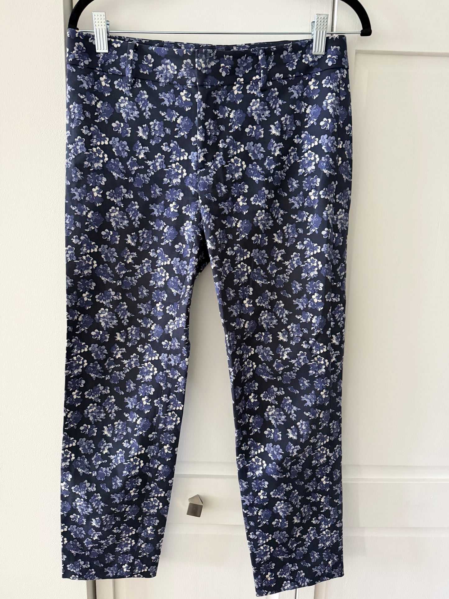 Club Monaco Vintage Floral Straight-Leg Trousers - Navy & Periwinkle