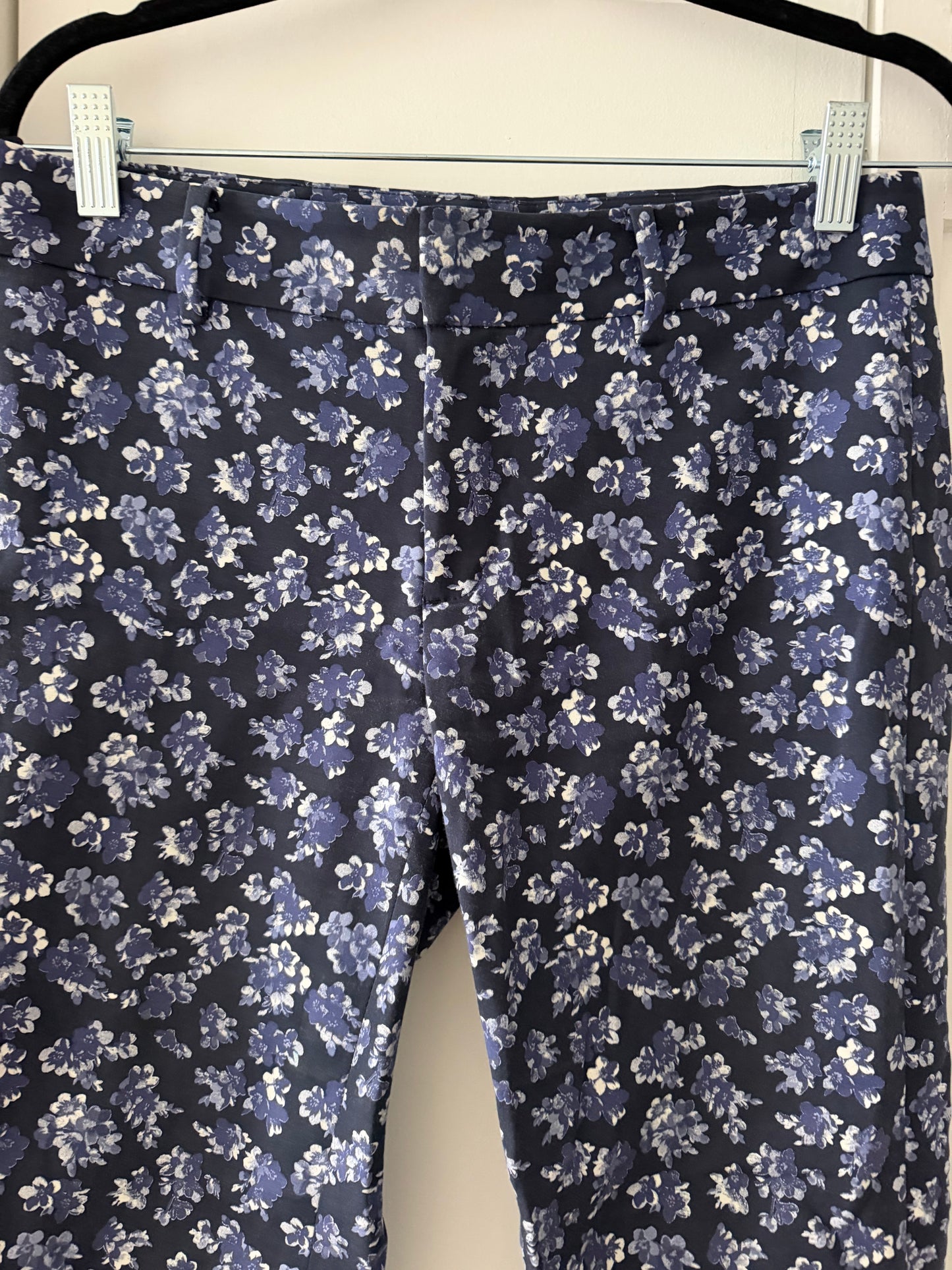 Club Monaco Vintage Floral Straight-Leg Trousers - Navy & Periwinkle