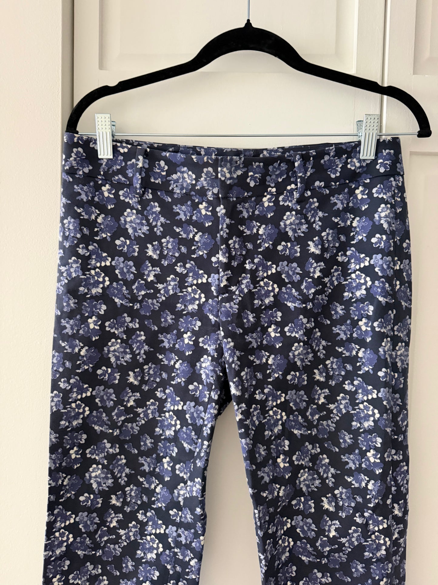 Club Monaco Vintage Floral Straight-Leg Trousers - Navy & Periwinkle
