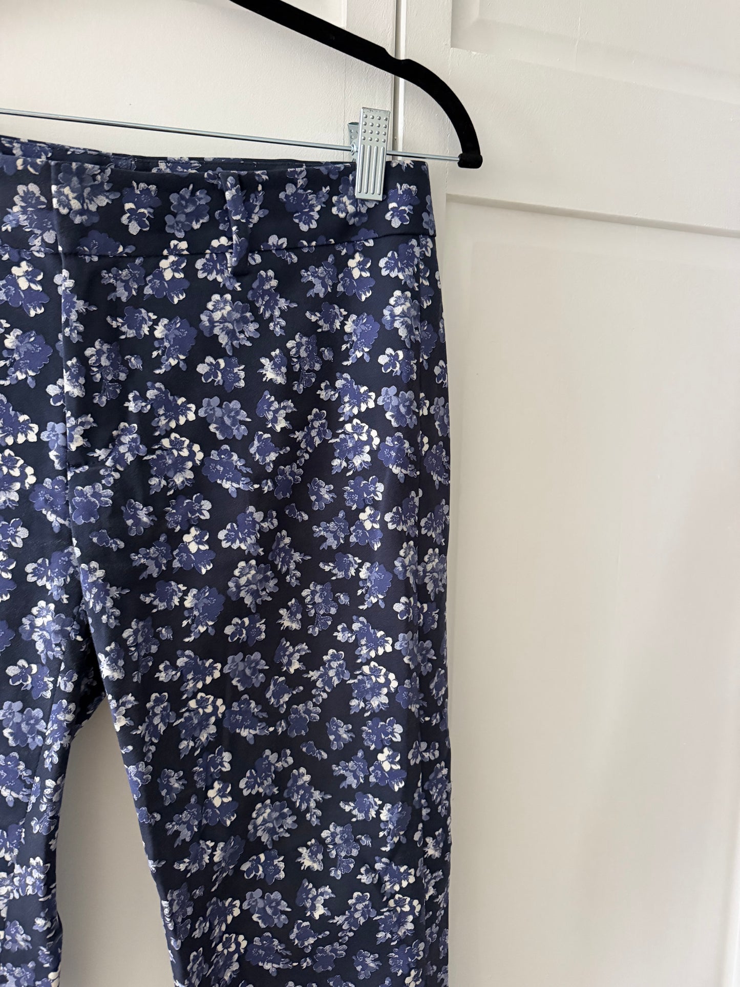Club Monaco Vintage Floral Straight-Leg Trousers - Navy & Periwinkle
