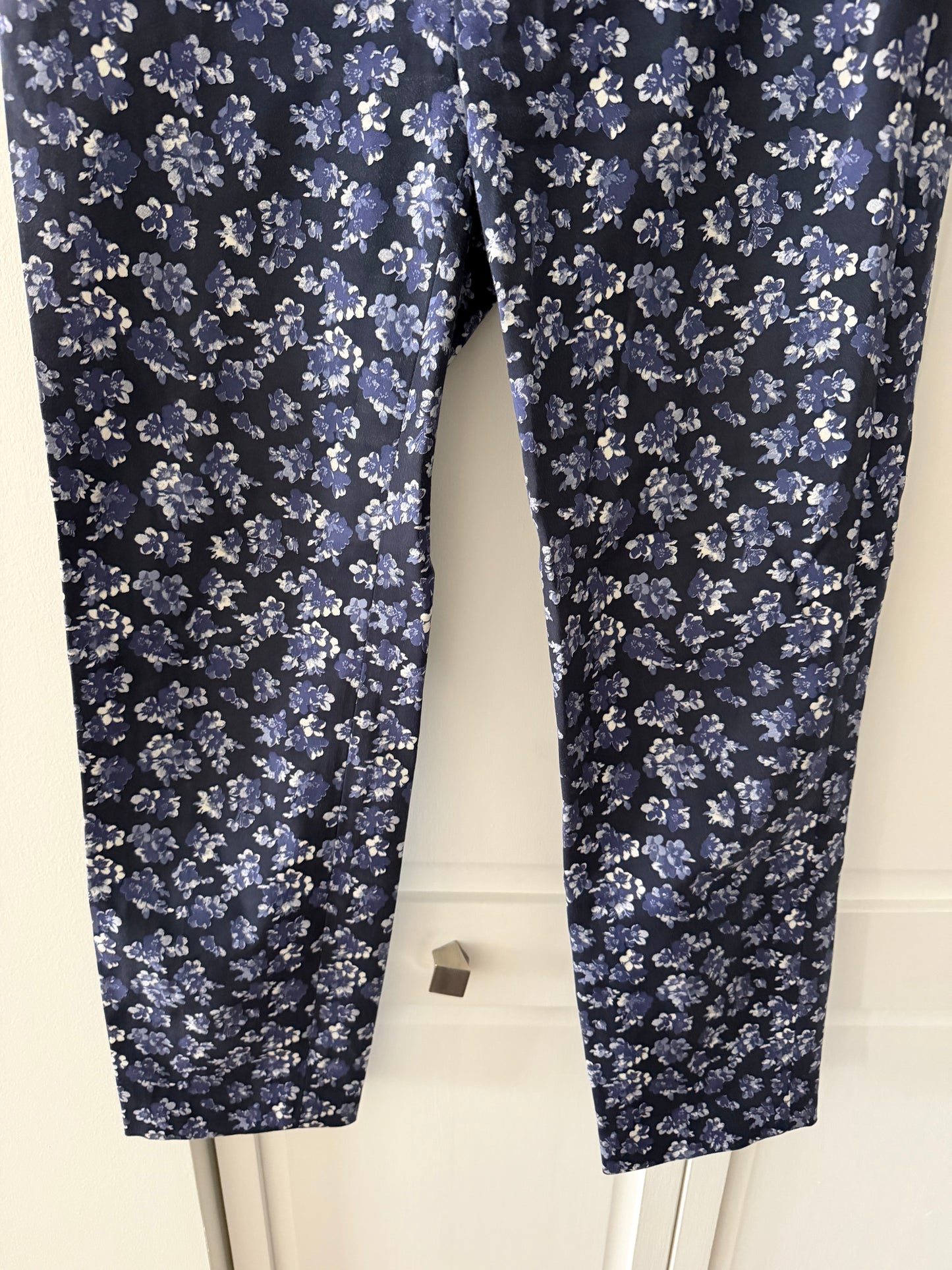 Club Monaco Vintage Floral Straight-Leg Trousers - Navy & Periwinkle