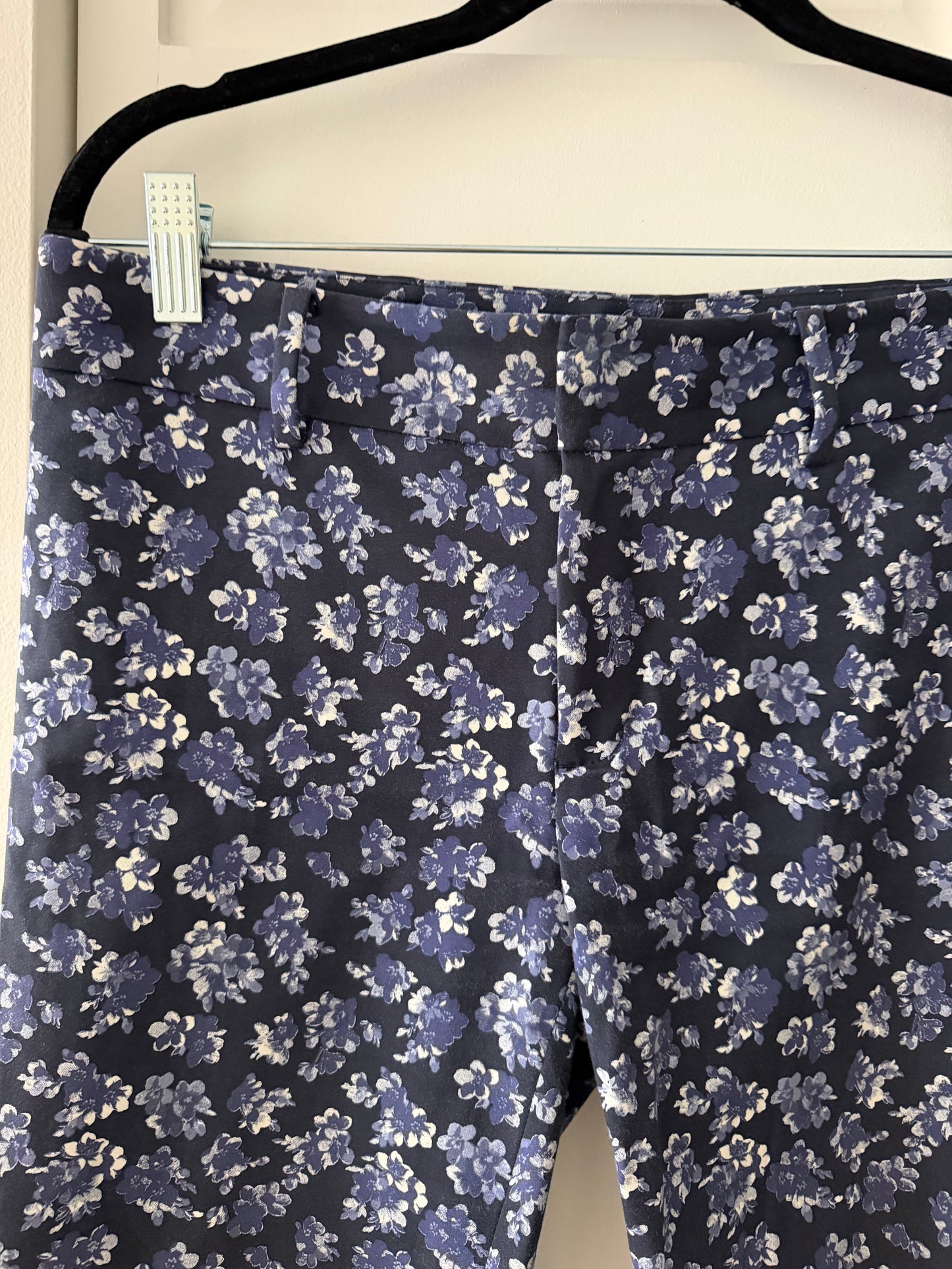 Club Monaco Vintage Floral Straight-Leg Trousers - Navy & Periwinkle
