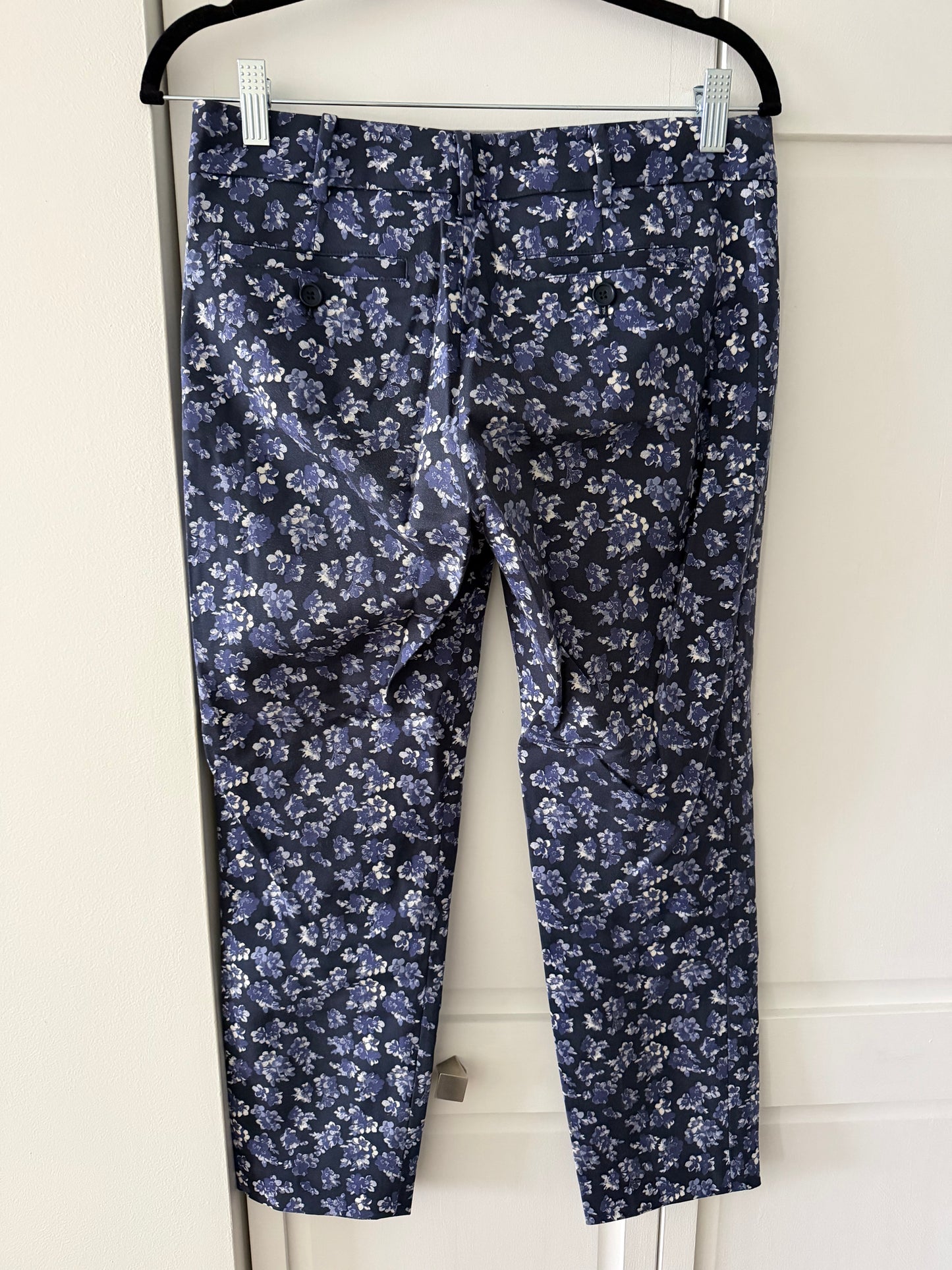 Club Monaco Vintage Floral Straight-Leg Trousers - Navy & Periwinkle