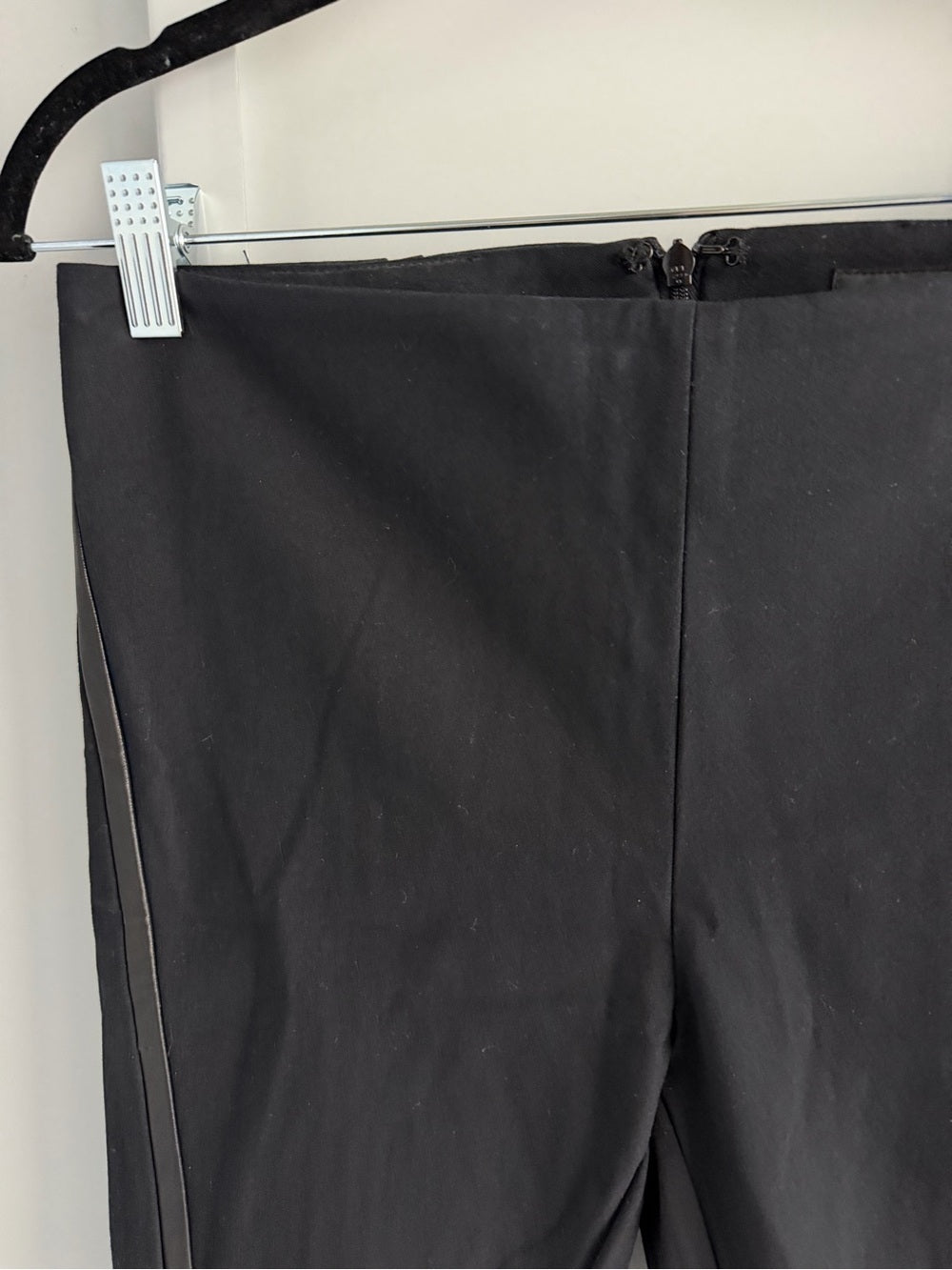 Rag & Bone Black Leather Trim Equestrian Skinny Moto Pants 4