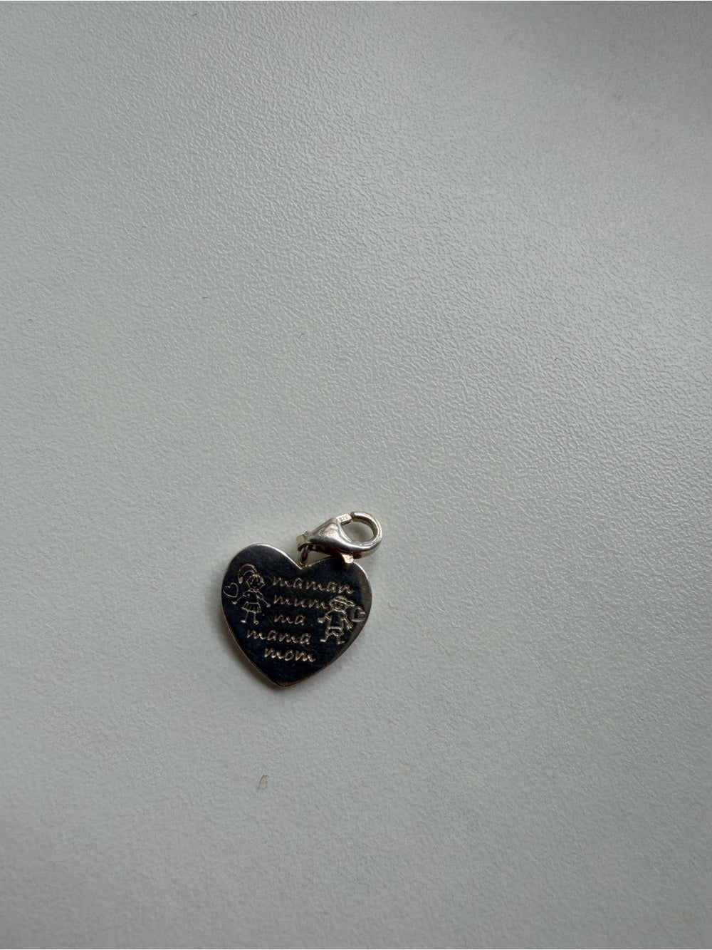 Thomas Sabo Authentic Sterling Silver Mom Maman Heart Charm