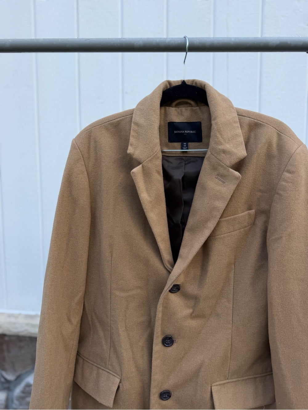 Banana Republic Camel Wool Blend Topcoat Overcoat - Size M