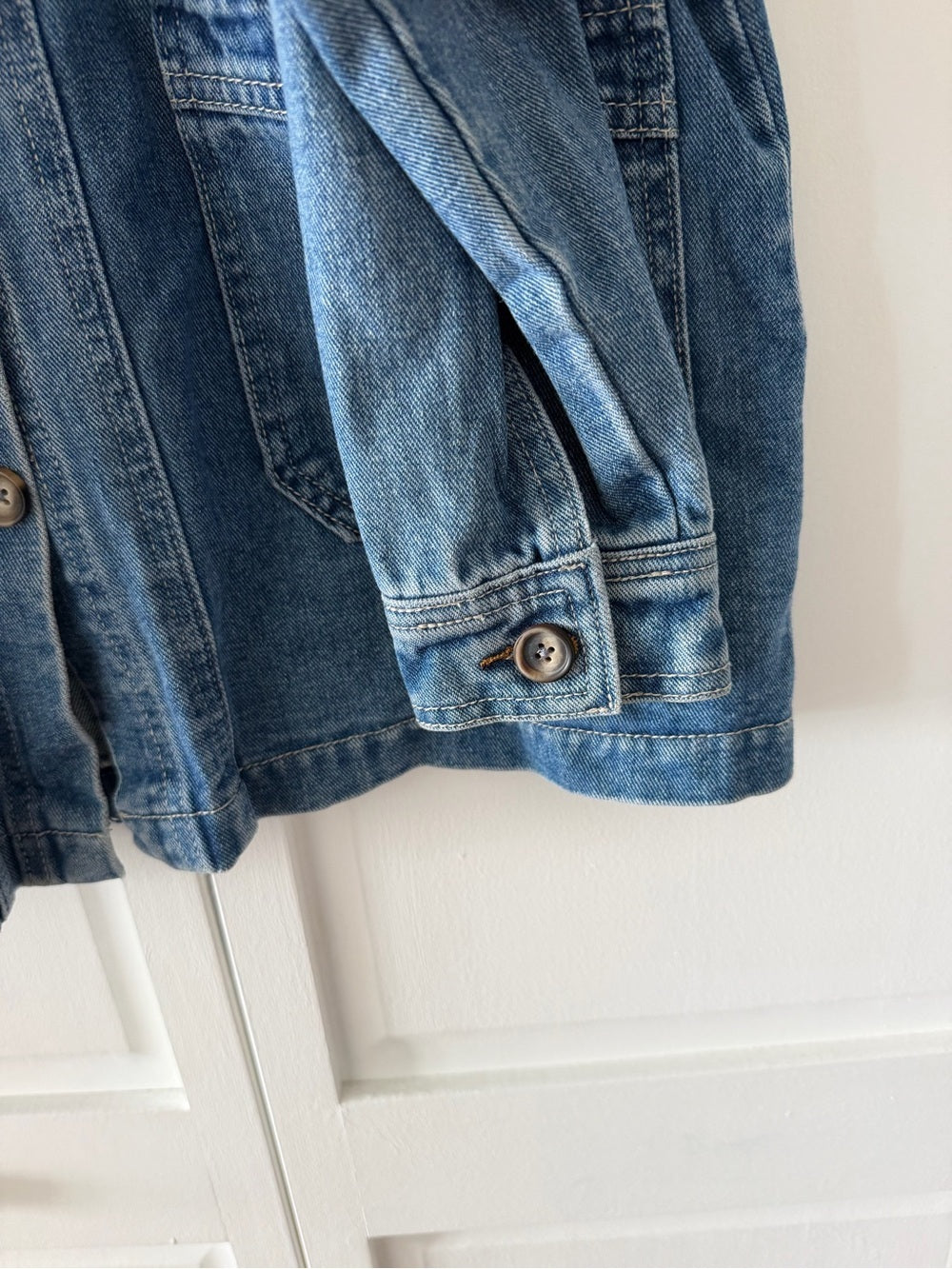 Season French Designer Soft Denim Chore Jacket - Blue - Size S