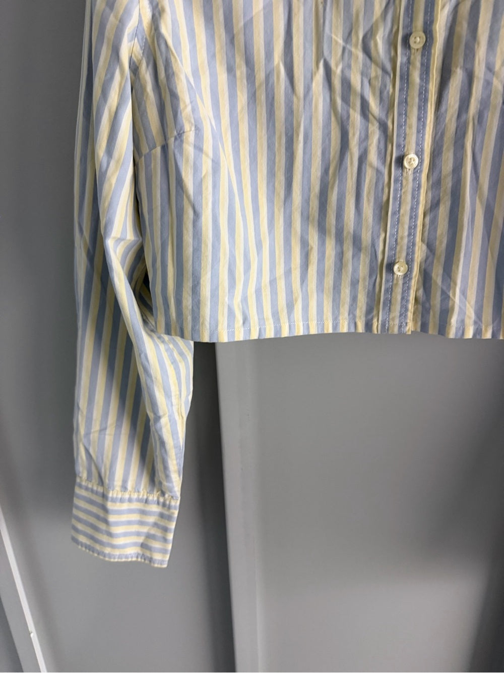 Tommy Hilfiger Pastel Striped Cropped Long-Sleeve Shirt - Size Large