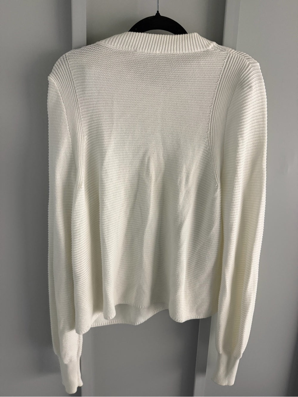 Sisley White 100% Cotton Ribbed Oversized Button Cardigan M