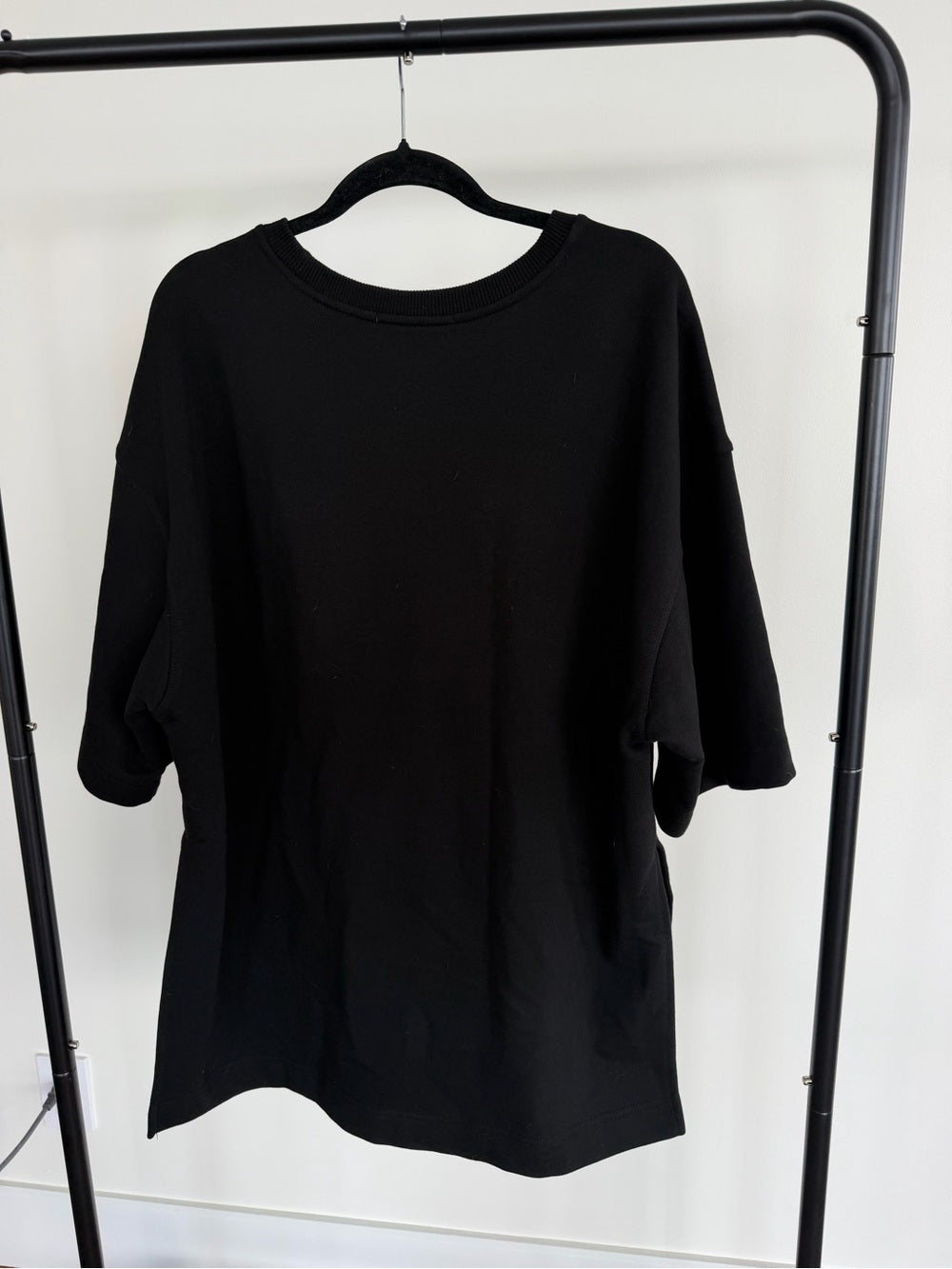 The Frankie Shop Black Oversized Drop Shoulder Tunic T-Shirt XS/S