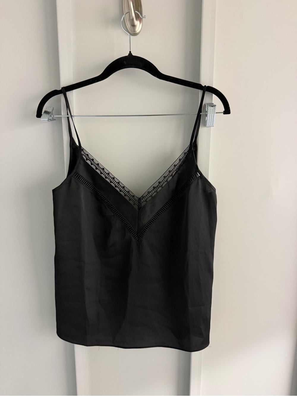 Etam Black Lingerie-Style Camisole with Lace Detail - Size Small Like new