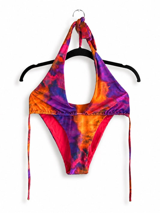 Multicolor Tie-Dye Halter Bikini Set Size M