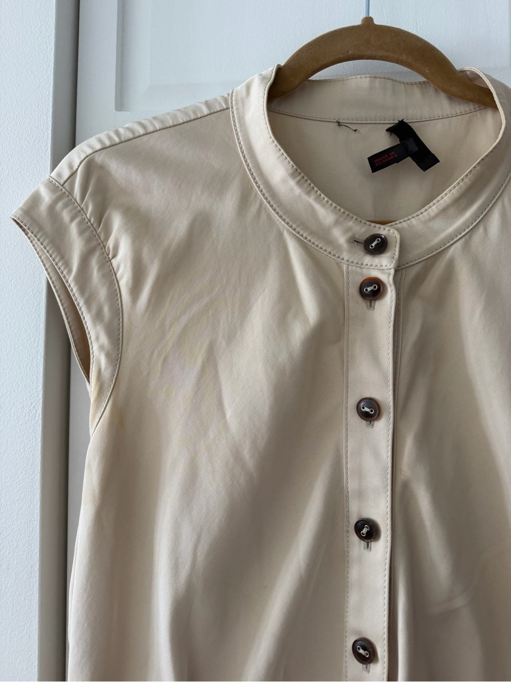 Escada Cream Button-Front Shirt Dress with Pockets - Size EU 38/ US 6