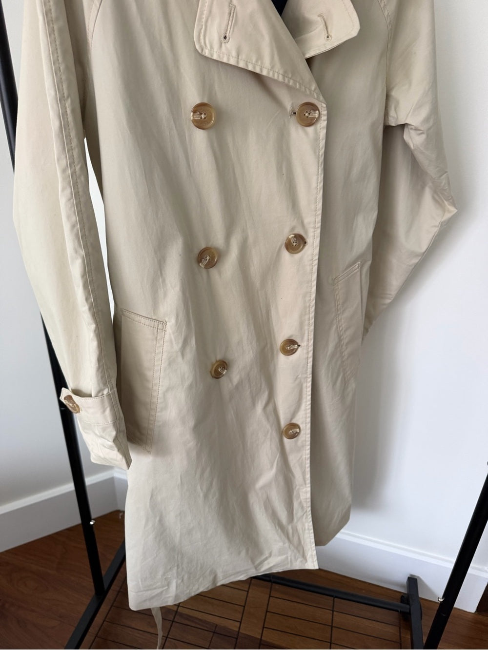 Tommy Hilfiger Classic Americana double breasted Beige Trench Coat Size S