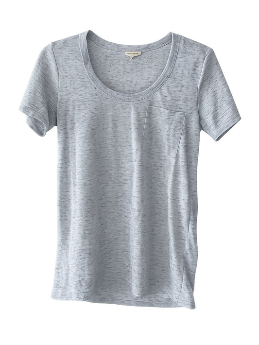 Club Monaco Grey Marled Wool-Blend Pocket T-Shirt Size XS