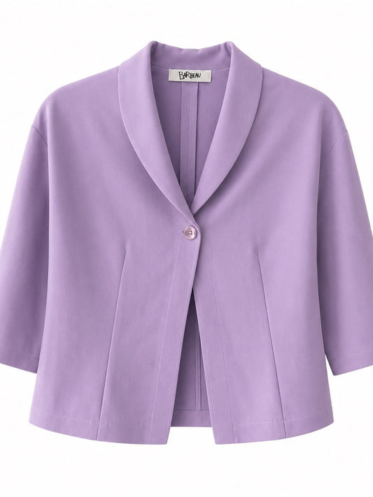 Vintage Barbeau Lilac Cropped Blazer Size M – Elegant Pastel Jacket