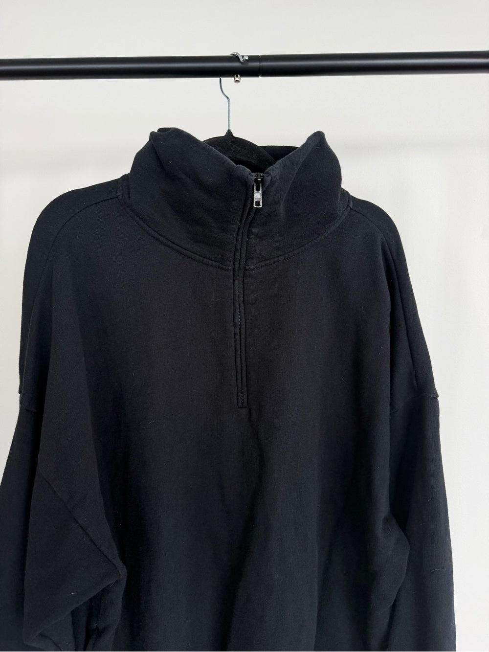 TKEES Black Oversized Half Zip Sweater Dress Size 0/1 S/M
