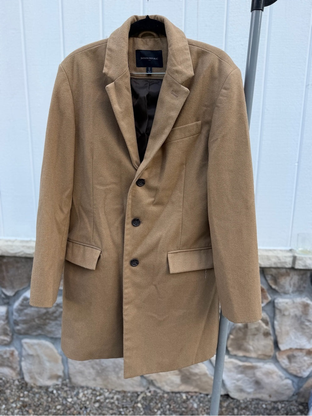Banana Republic Camel Wool Blend Topcoat Overcoat - Size M