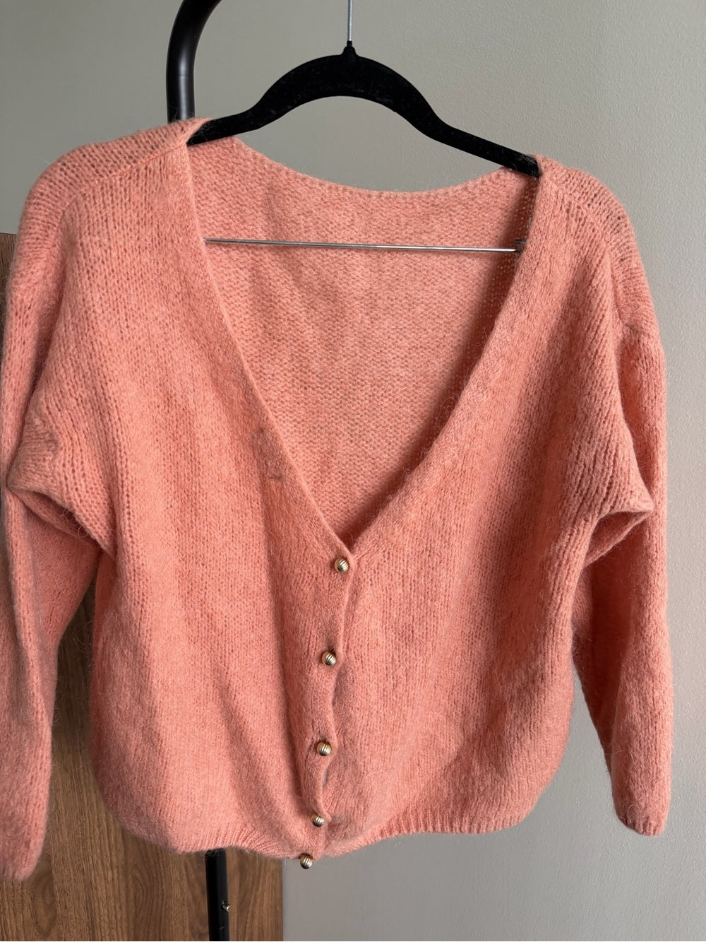Opulence Paris Pink Mohair Blend Reversible open back  Cardigan size S/M