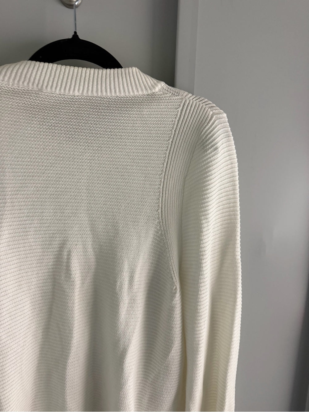 Sisley White 100% Cotton Ribbed Oversized Button Cardigan M