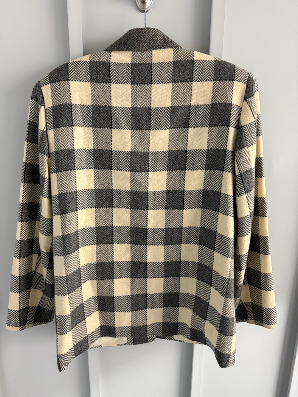 Vintage Allure Buffalo Check Herringbone Blazer - Size 6