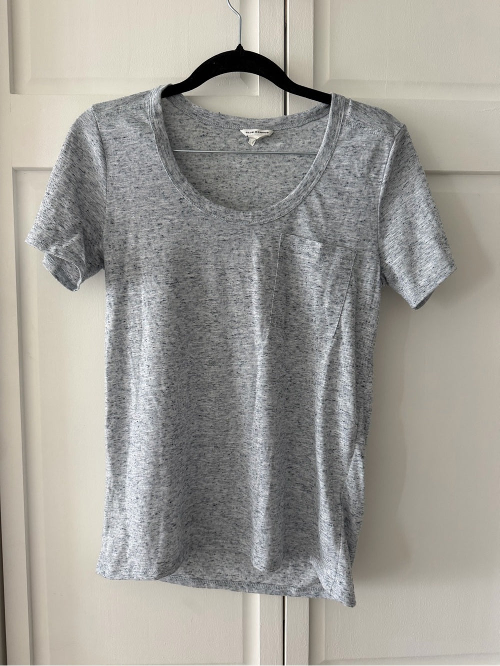 Club Monaco Grey Marled Wool-Blend Pocket T-Shirt Size XS