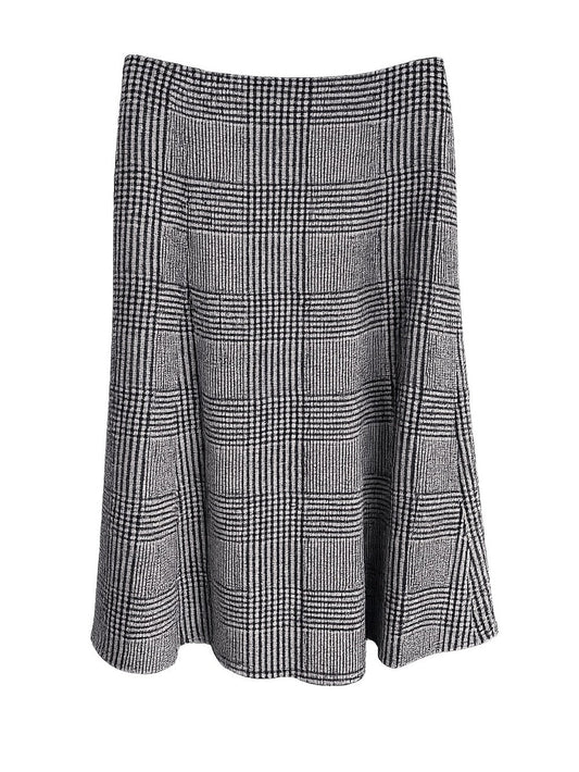 Club Monaco Black & White Houndstooth Midi Skirt Size 4 - Studio Edition