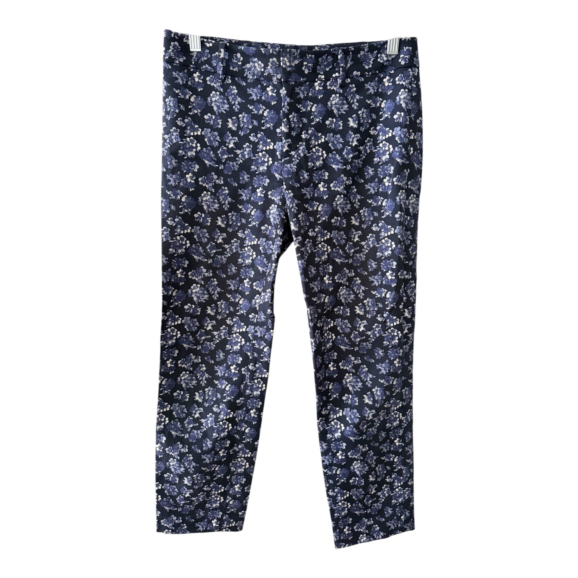 Club Monaco Vintage Floral Straight-Leg Trousers - Navy & Periwinkle - Studio Edition
