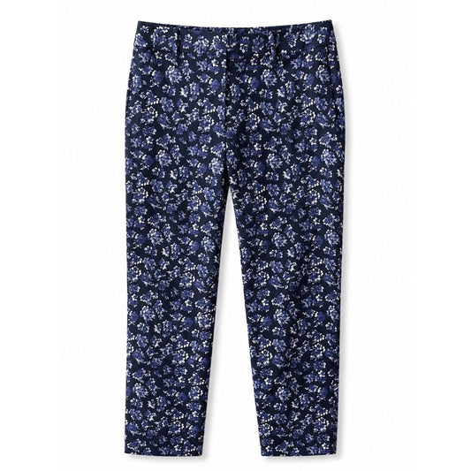 Club Monaco Vintage Floral Straight-Leg Trousers - Navy & Periwinkle - Studio Edition