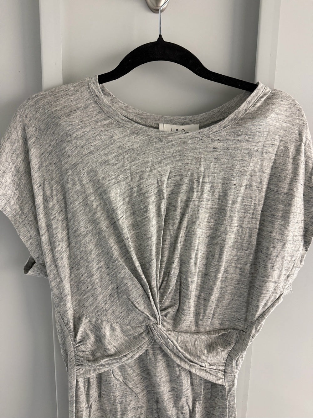 NWT IRO Paris Heather Grey Twist Front T-Shirt Dress M