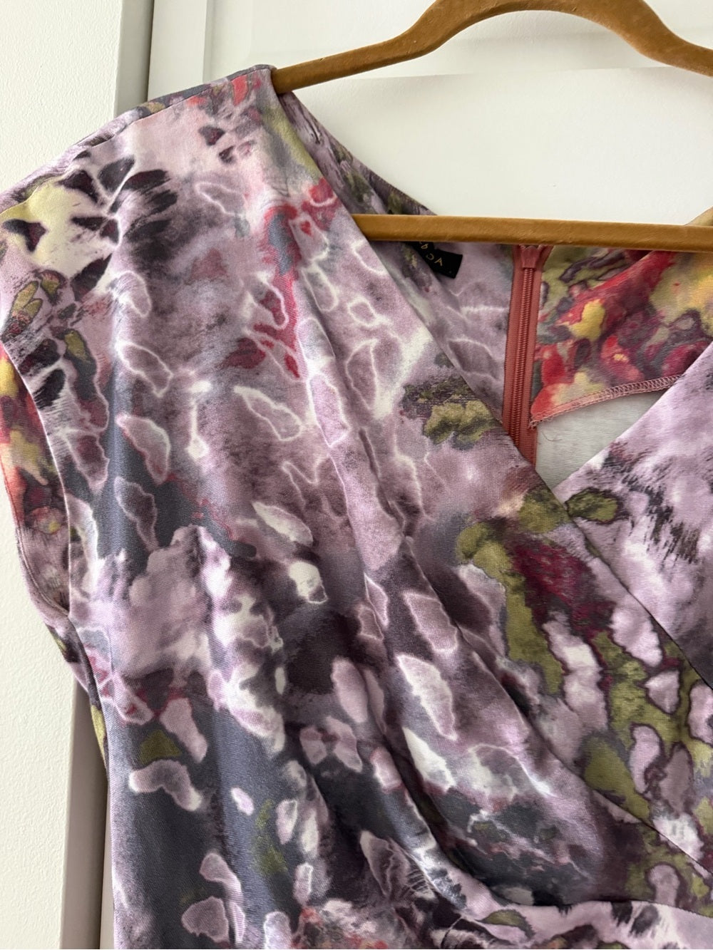 Escada Abstract Floral Print Ruched Waist Midi Dress - Size 42 Like New S 12