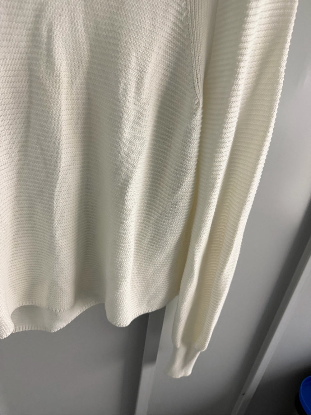 Sisley White 100% Cotton Ribbed Oversized Button Cardigan M