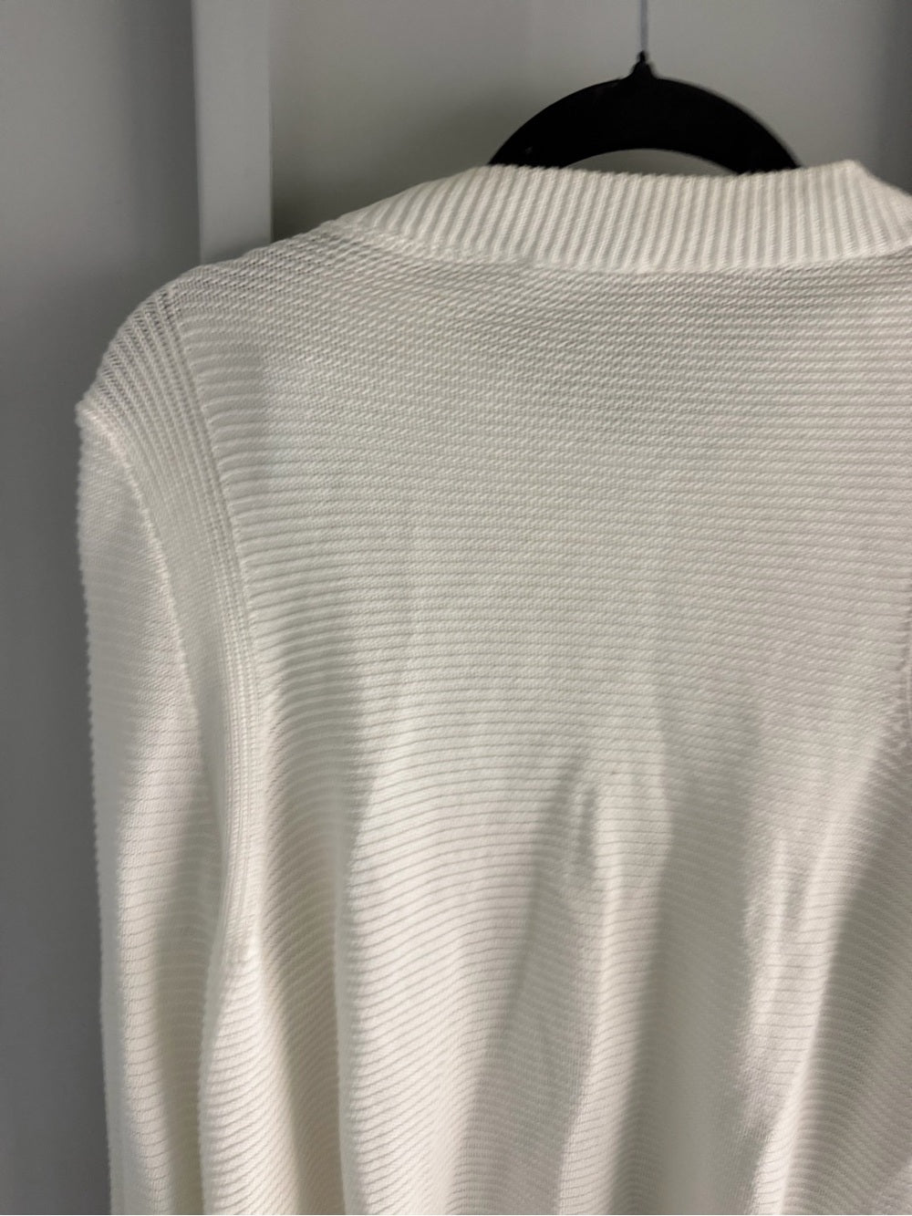 Sisley White 100% Cotton Ribbed Oversized Button Cardigan M