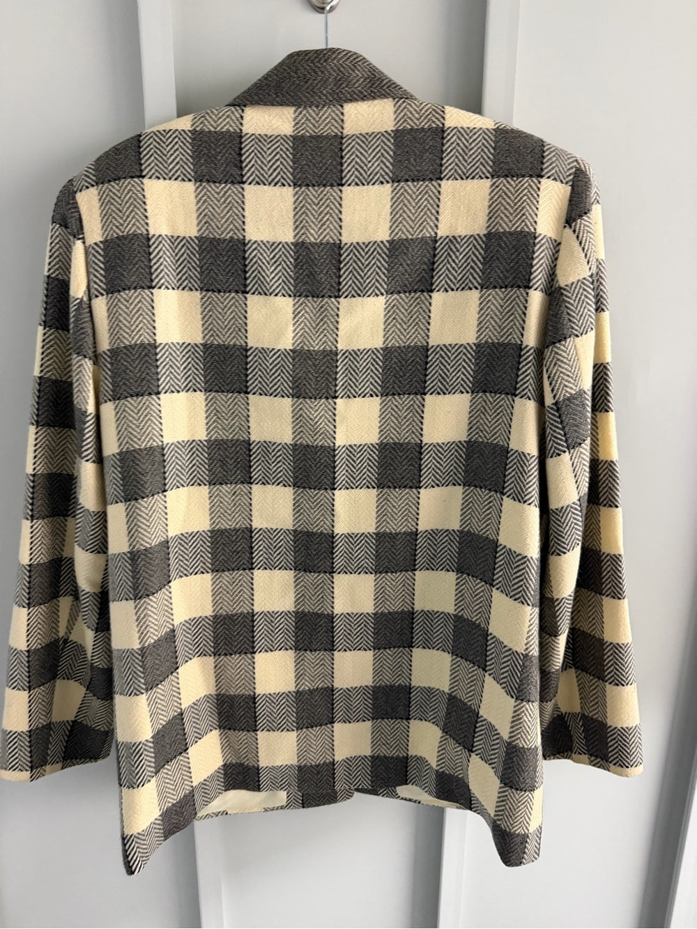 Vintage Allure Buffalo Check Herringbone Blazer - Size 6